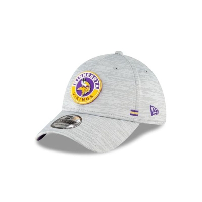 Minnesota Vikings Gorra | New Era Official NFL Fall Sideline 39thirty Stretch Fit Cap Mexico - Grises